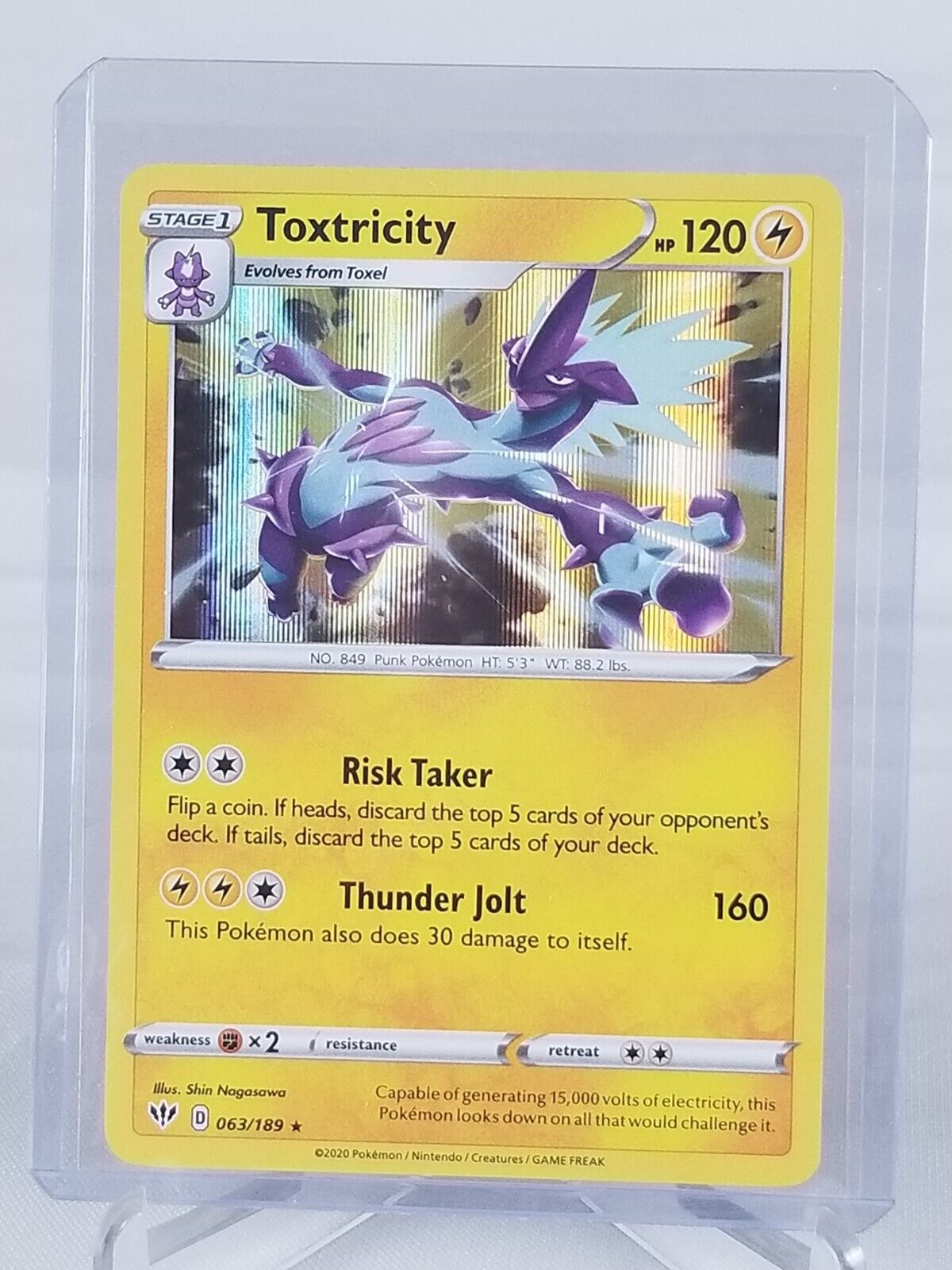 CARD POKEMON EJ VOL. I #849 TOXTRICITY AMPED 2020 Galar PERU South America  TCG