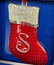 Studio Design Regent Square Letter Initial "S" Silver Plated Christmas Ornament