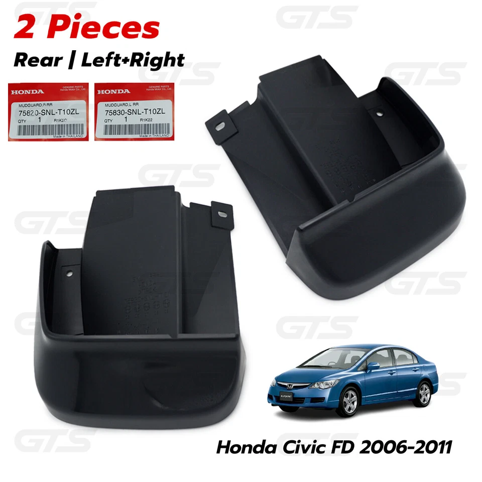 For Honda Civic FD Sedan 1.8 2.0 2006 - '11 Lh+Rh Rear Mud Splash Guard Foto 3 de 4