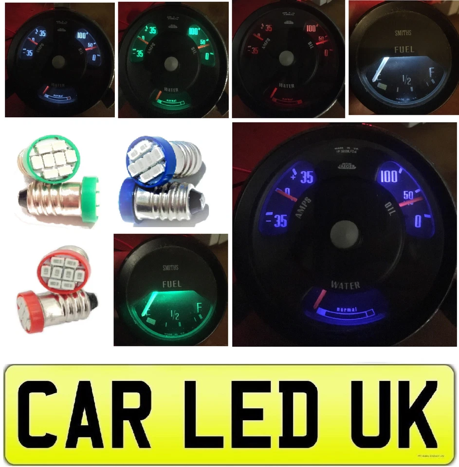 ✅ ASTON MARTIN DBS DB3 DB4 DB5 DB6 ✅ 8 bombillas LED calibre speedo para tablero Smiths Foto 2 de 4