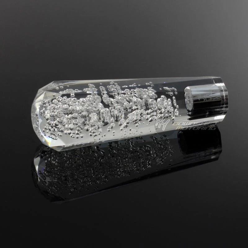 Perilla de cambio manual de burbujas de cristal diamante JDM VIP 150 mm transparente para Infiniti Foto 2 de 4