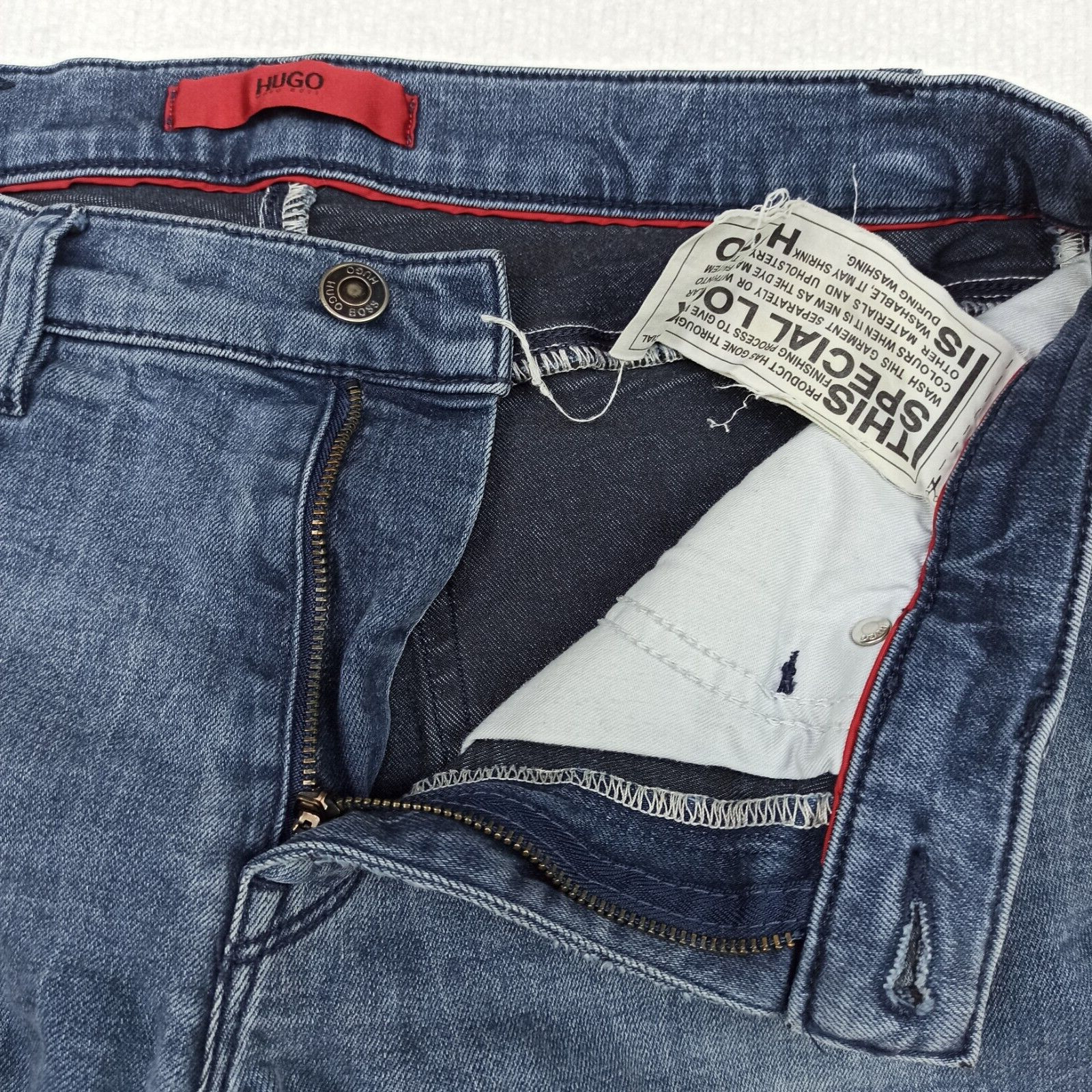 Hugo Boss 734-Extra-Slim-Fit Mens Jeans W29 L30 Blue Low slim Skinny Stretch thumbnail 5