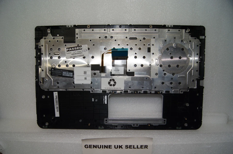 Teclado retroiluminado HP Envy X360 15-w001na Reino Unido reposamanos plateado 807526-031 probado Foto 3 de 3