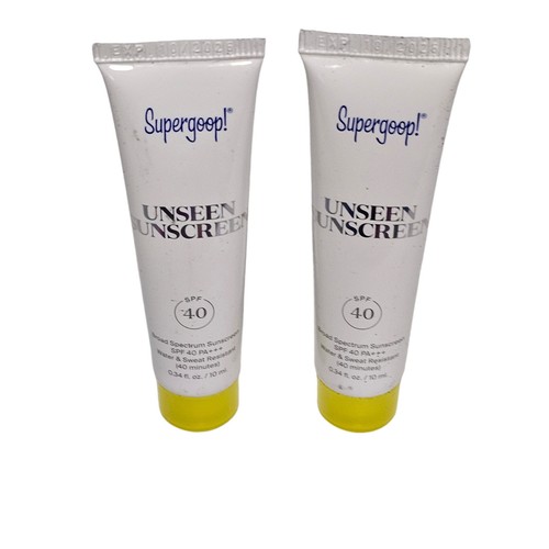 2 x Supergoop! Unseen Sunscreen SPF 40 Water Sweat Resistant Travel Size 0.34oz - Picture 3 of 6