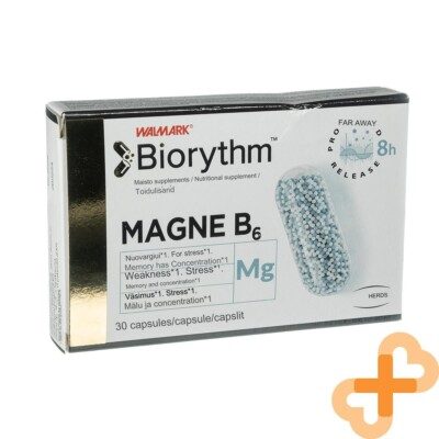 BIORYTHM Magnesium B6 30 Kapseln Müdigkeit Nervensystem Unterstützung Ergänzung