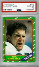 1986 Topps #219 Paul COFFMAN - PSA 10+++ Packers - pop 6