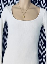 4th & Reckless ribbed side split midi dress in white