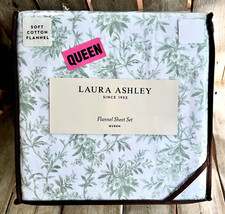 Laura Ashley Queen Size FAYE TOILE Cotton Flannel Sheet Set Brushed Xtra Soft 