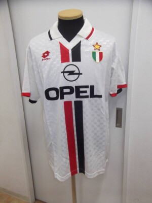 Lotto　1996〜1998 ACミラン　AWAY　ユニフォーム NWT GEORGE Weah 9 Large AC Milan 1996 Away Football Shirt Maglia
