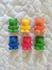 6 Learning Resource Counting Bears Game Pieces Cake Toppers Hard Plastic Multi