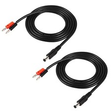 4Mm Banana Plug To Dc 5.5X2.1mm Power Cable 50Cm 18Awg For Electrical Tests