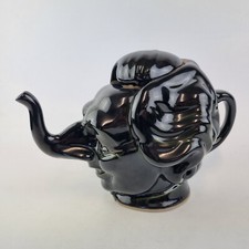 Rare Margaret Thatcher Teapot Luck & Flaw Dark Green Glaze Signed By Roger Law