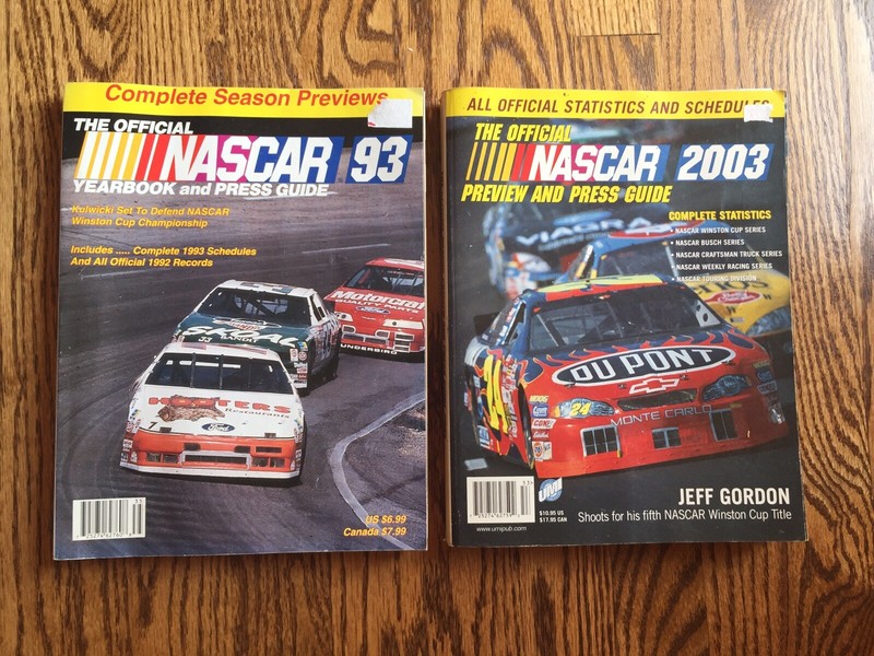 The Official Nascar Yearbook & Press Guide Magazine 1993 & 2003 Jeff Gordon