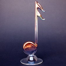 Music Note Figurine Sculpture Blown Glass Gold Crystal