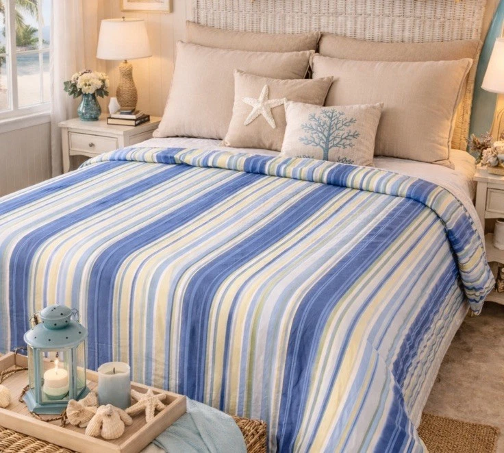 25+ Pottery Barn Stripes Blue Duvet Covers & Bedding Sets for sale