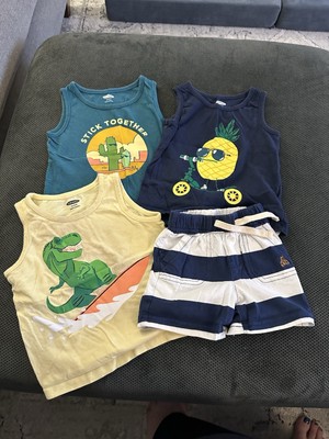 Set of 4 Infant Size 12-18 Months - 3 Old Navy Tank tops, 1 Pair Gap Shorts