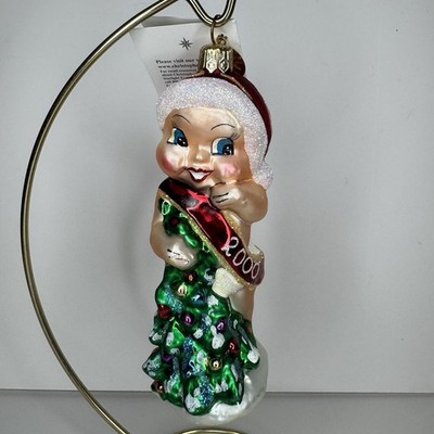 Retired Christopher Radko Kewpie Doll Baby 2000 Glass Christmas Ornament w/ Box