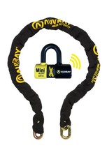 AUVRAY Ketten- und Vorh&auml;ngeschloss-Set XTREM MINI mit Alarm L&auml;nge 140 cm 13,5 mm