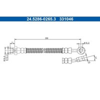 Bremsschlauch ATE 24.5286-0265.3 FüR Hyundai Kia I10 I Picanto