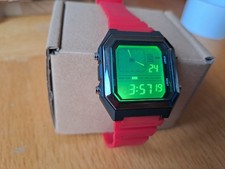 Retro Digital Analog Chrono Classic Style Modern Geek Nerd Sci Fi Watch (RED)
