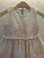 American Princess Pink Fit & Flare Dress 4T Girls Floral Pearl Sleeveless