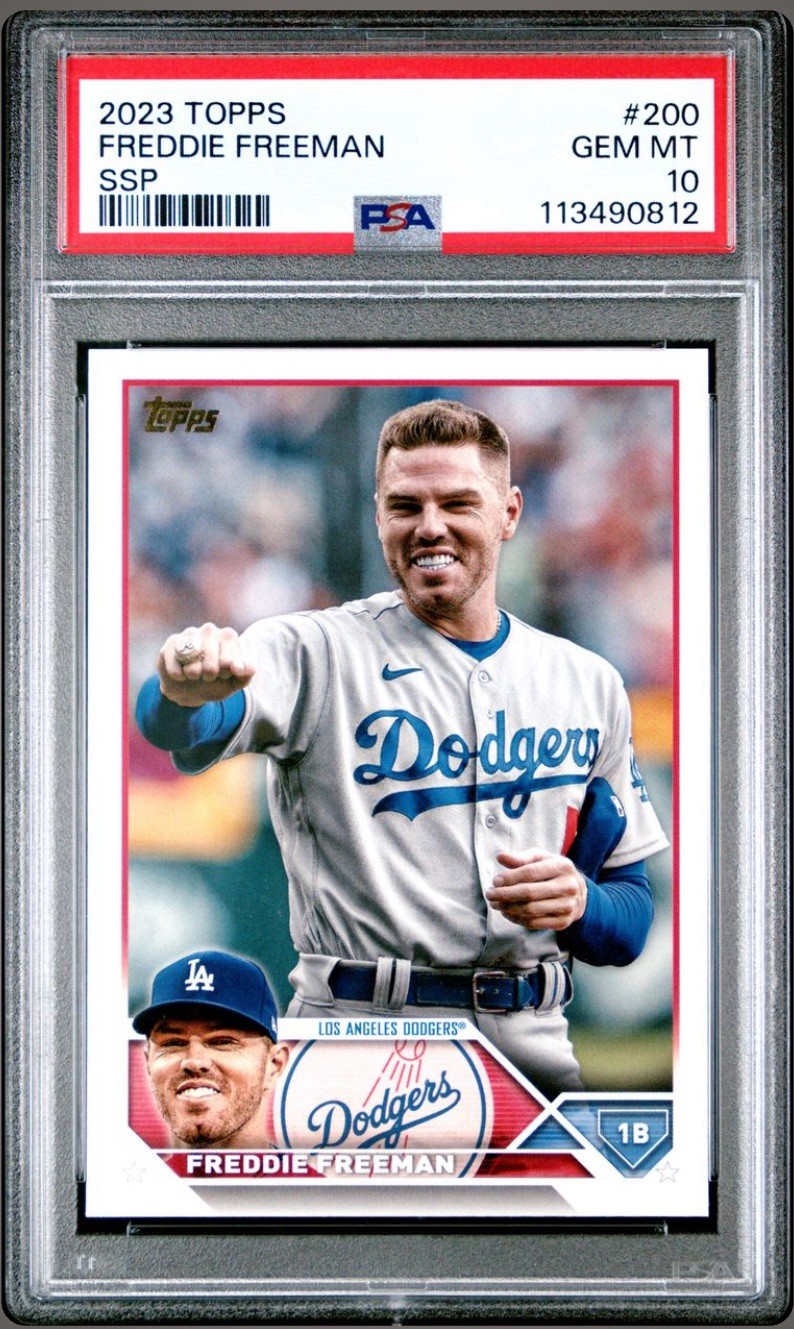 2023 Topps Freddie Freeman #200 Golden Mirror Image Variation Ring SSP PSA 10