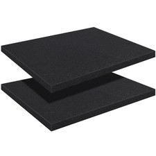 STEFORD Feuilles de mousse polyuréthane, Noir, 16 x 12 x 16 x 12 x 2 pouces, Noir