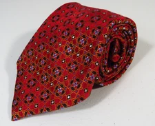 Robert Talbott Men's Best Of Class Red Geometric Silk Luxury Tie!