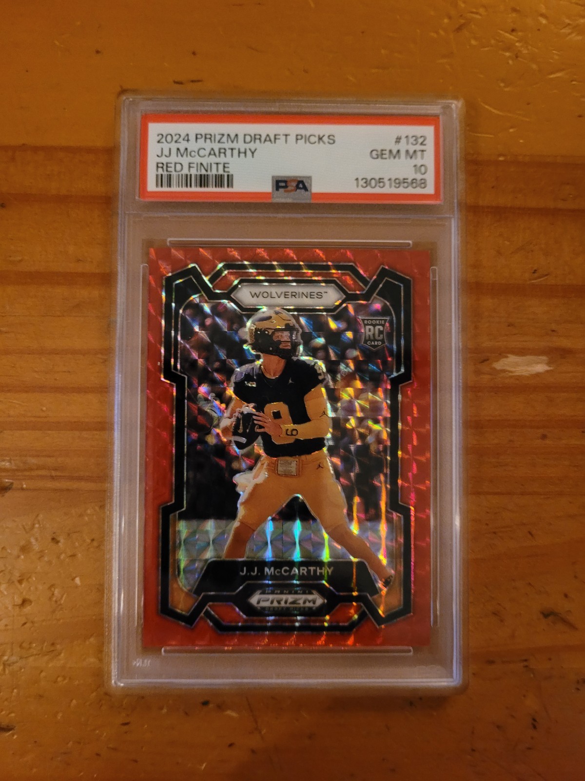 2024 Prizm Draft Red Finite #132 JJ McCarthy Rookie Card PSA 10 Gem Mint 119/125