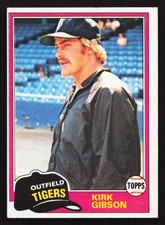1981 Topps #315 Kirk Gibson RC Rookie Card Detroit Tigers. rookie card picture