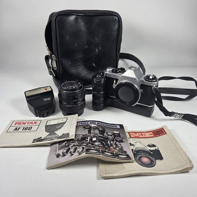 PENTAX ME Super 35mm SLR Film Camera w/Winder / SMC PENTAX-M 1:1.7 50mm Lens +