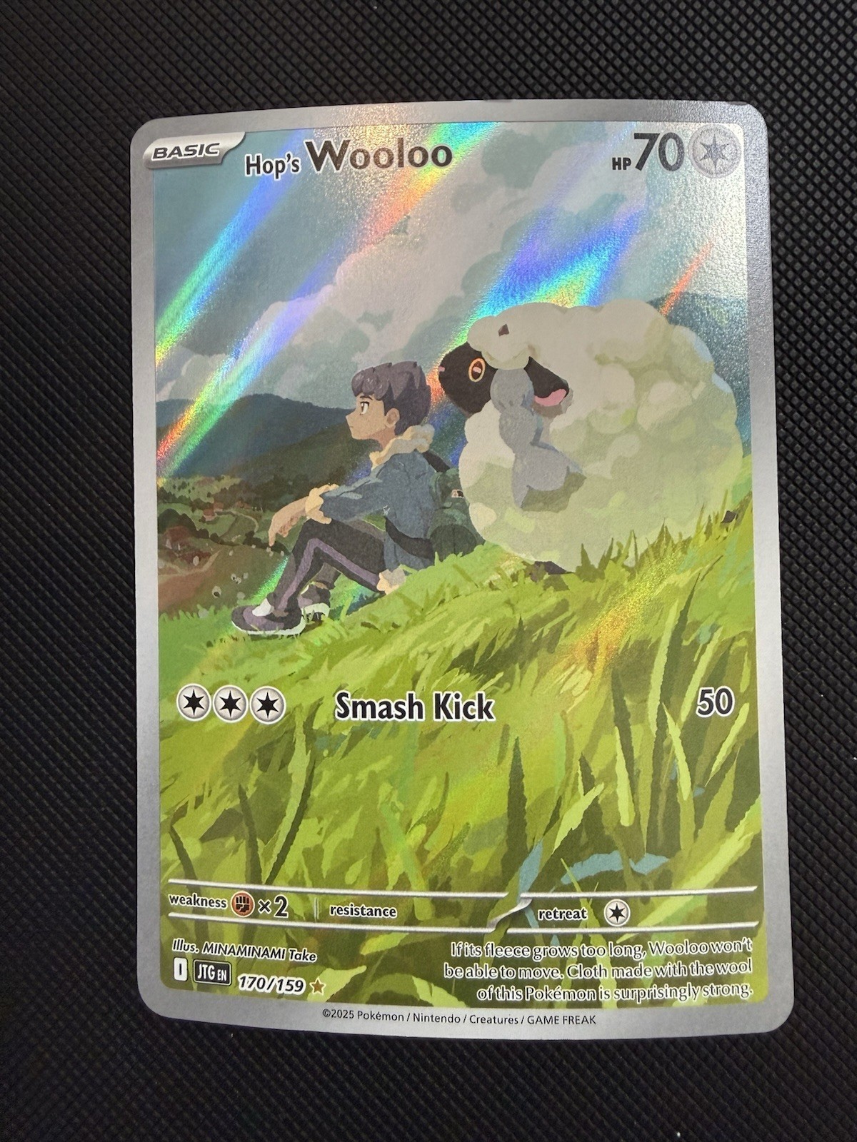 Pokémon TCG Hop's Wooloo 170/159 Sv09: Journey Together IR Holo Card