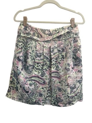 REISS Women's Size 6 Amy Gathered Printed Mini Skirt Pleated #6330
