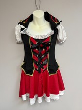 Leg Avenue Black and Red Pirate Costume Adult Halloween Size S/M