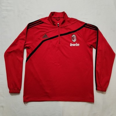 Adidas AC MILAN Quarter Zip Jacket 09-10 Climacool Futbol Pullover