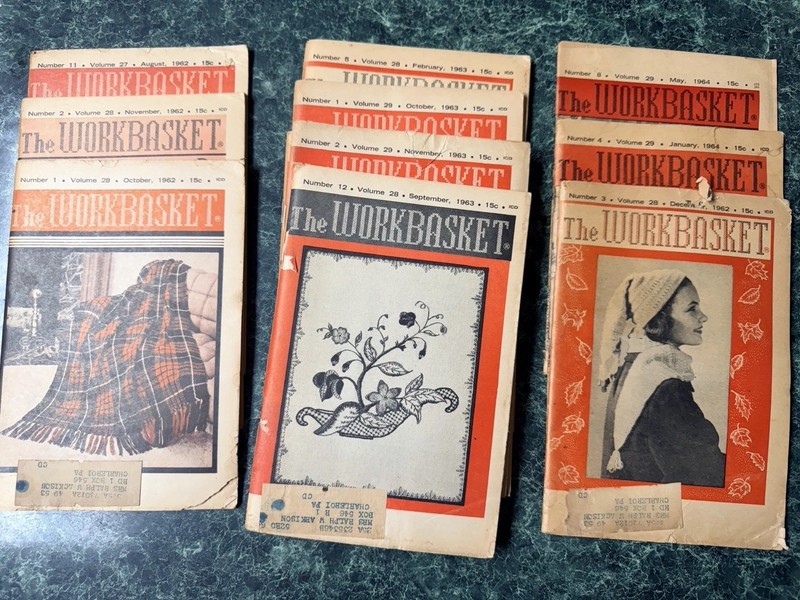 The Workbasket Magazine Lot 1962, 1963, 1964 Vintage