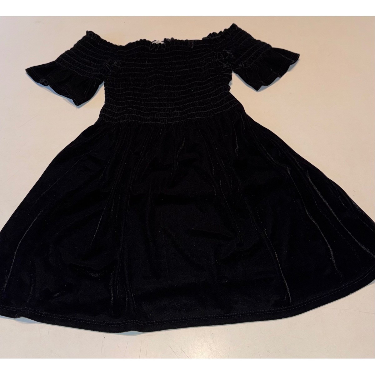 urban outfitters black velvet mini dress Smocked Off The Shoulder Skater Size XS deny-selling disney princess Costumes | Color:Royal Blue+White