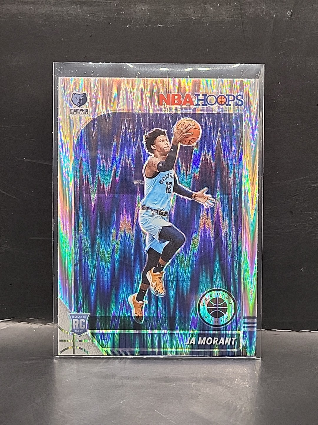 2019-20 NBA Hoops Premium Stock #259 Ja Morant Silver Flash Shock Prizm RC SP 🔥