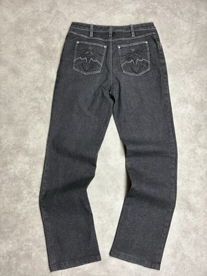 Y2K Straight Jeans mit Backprint   2000er Vintage Style