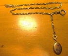 Antique GOLD PLATED ART DECO MESH VEST PENDANT 2 RHINESTONES WATCH CHAIN