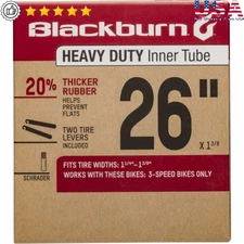 Heavy Duty 26 Bicycle Inner Tube 1 1/4 to 1 3/8 Schrader Valve Flat Resistant US