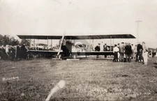 Newport VT 1920 FIRST AIRPLANE LANDING CURTISS JN-4 RPPC Photo Postcard COPY