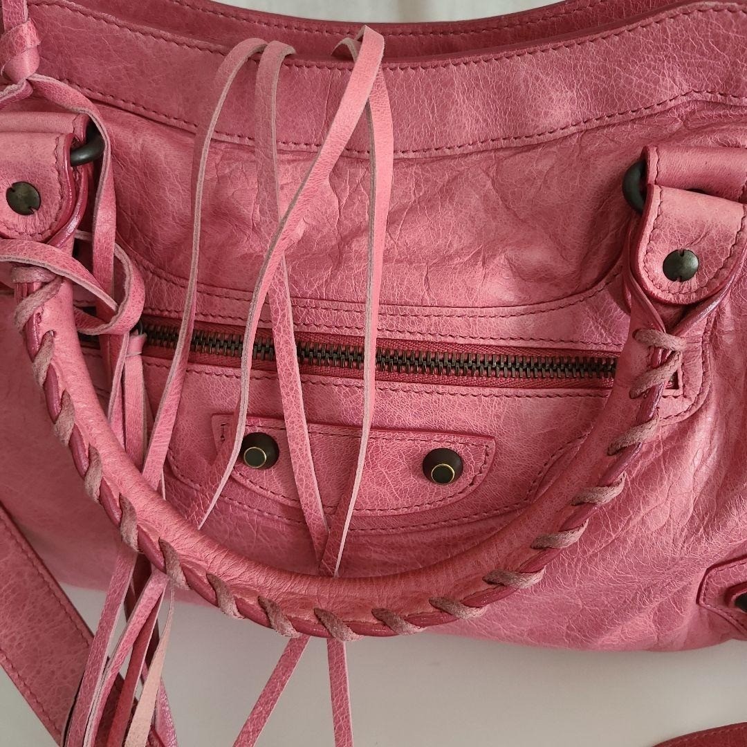 Balenciaga The City Bag 115748 Pink Leather 2Way Tote Shoulder Y2K thumbnail 17