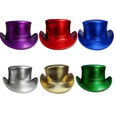 Metallic Top Hat Victorian Steampunk Mad Hatter Magician CostumeParty Hat