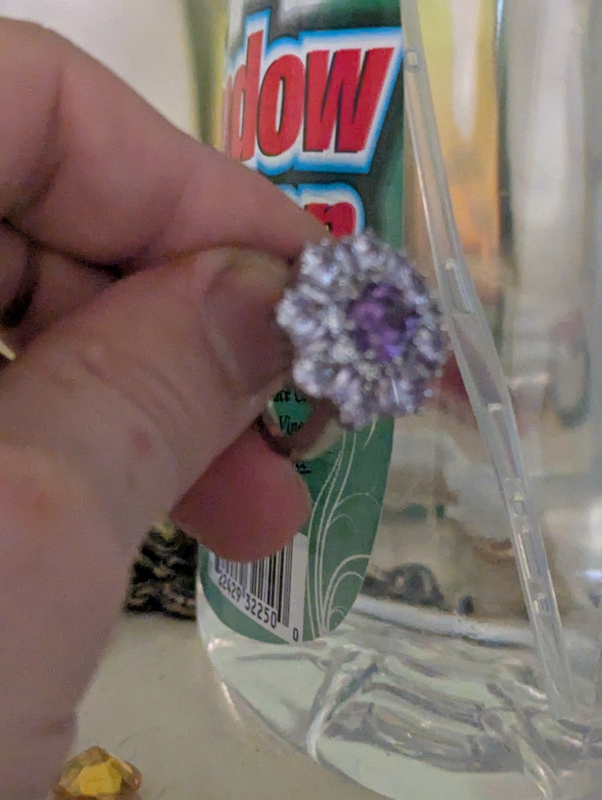 Amethyst Flower Ring With Rectangular & Round Cut… - image 19