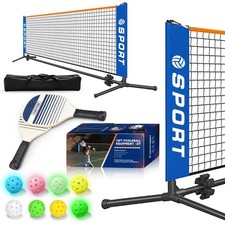10 FT Mini Portable PickleballNet Equipment Set - Tennis Net for Driveway Bac...