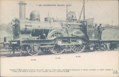 BELGIUM Belgian railways Nr 652 locomotive 1910s PC