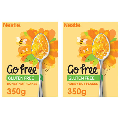 Nestle Go Free Gluten-Frei Honig Mutter Flakes Frühstück Müsli 350g Packung 2