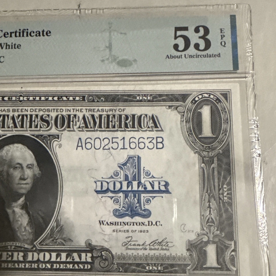 1923 $1 Silver Certificate PMG 53 FR-237 S/N A60251663B Large Bill - Image 4 of 4