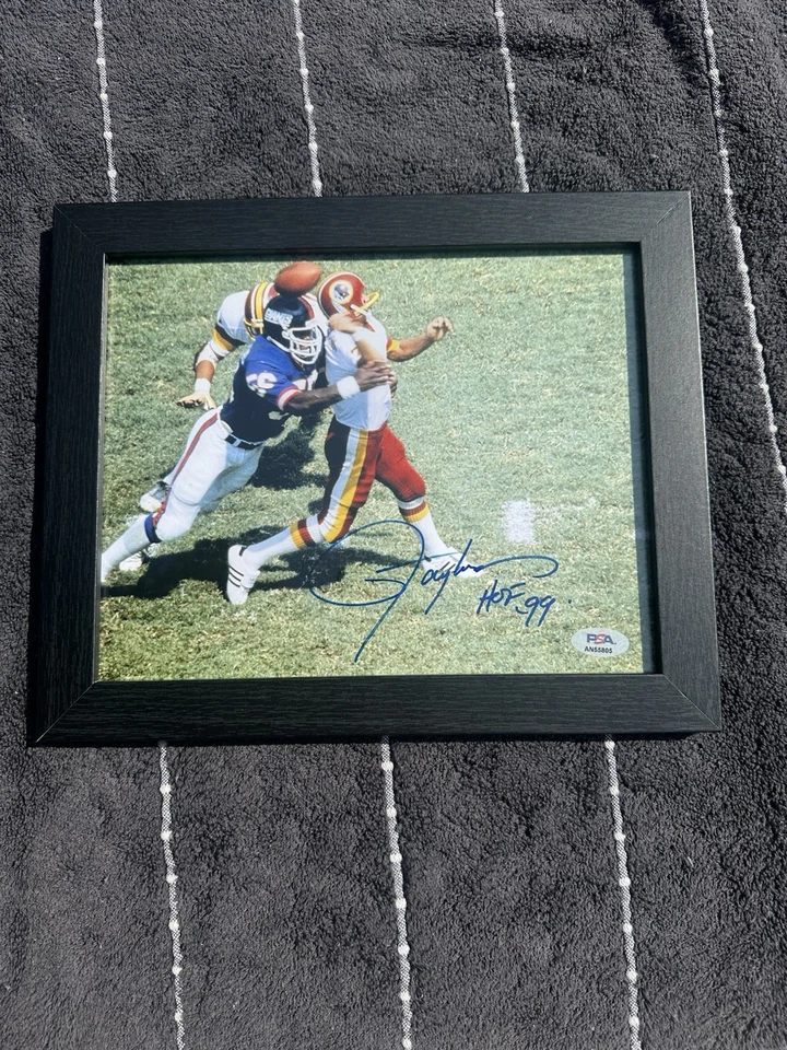 Lawrence Taylor Breaking Theisman Leg Firmado 8x10 Foto Enmarcada Gigantes Certificado de Autenticidad PSA Foto 2 de 4